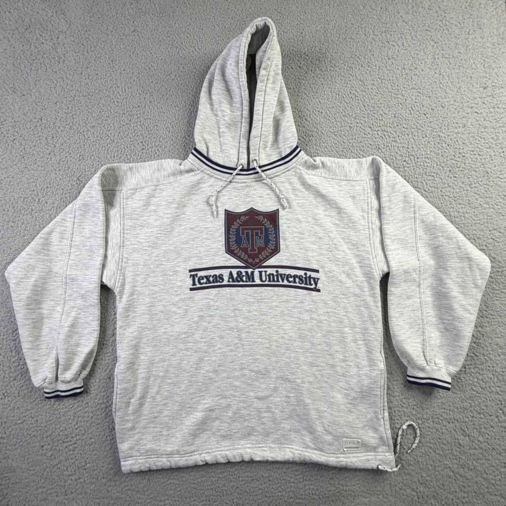 Vintage 90s Texas A&M University Aggies Hoodie Gear for Sports Pullover Mens XL
